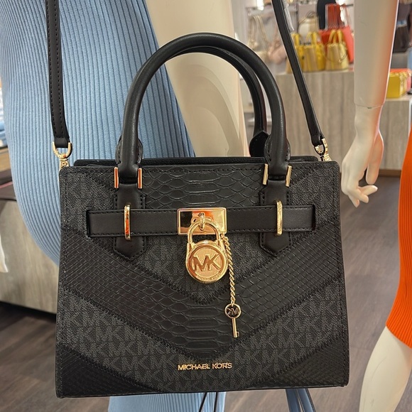Michael Kors Hamilton Small Satchel Shoulder Crossbody Bag 
Black Multi
NWT - Picture 4 of 16